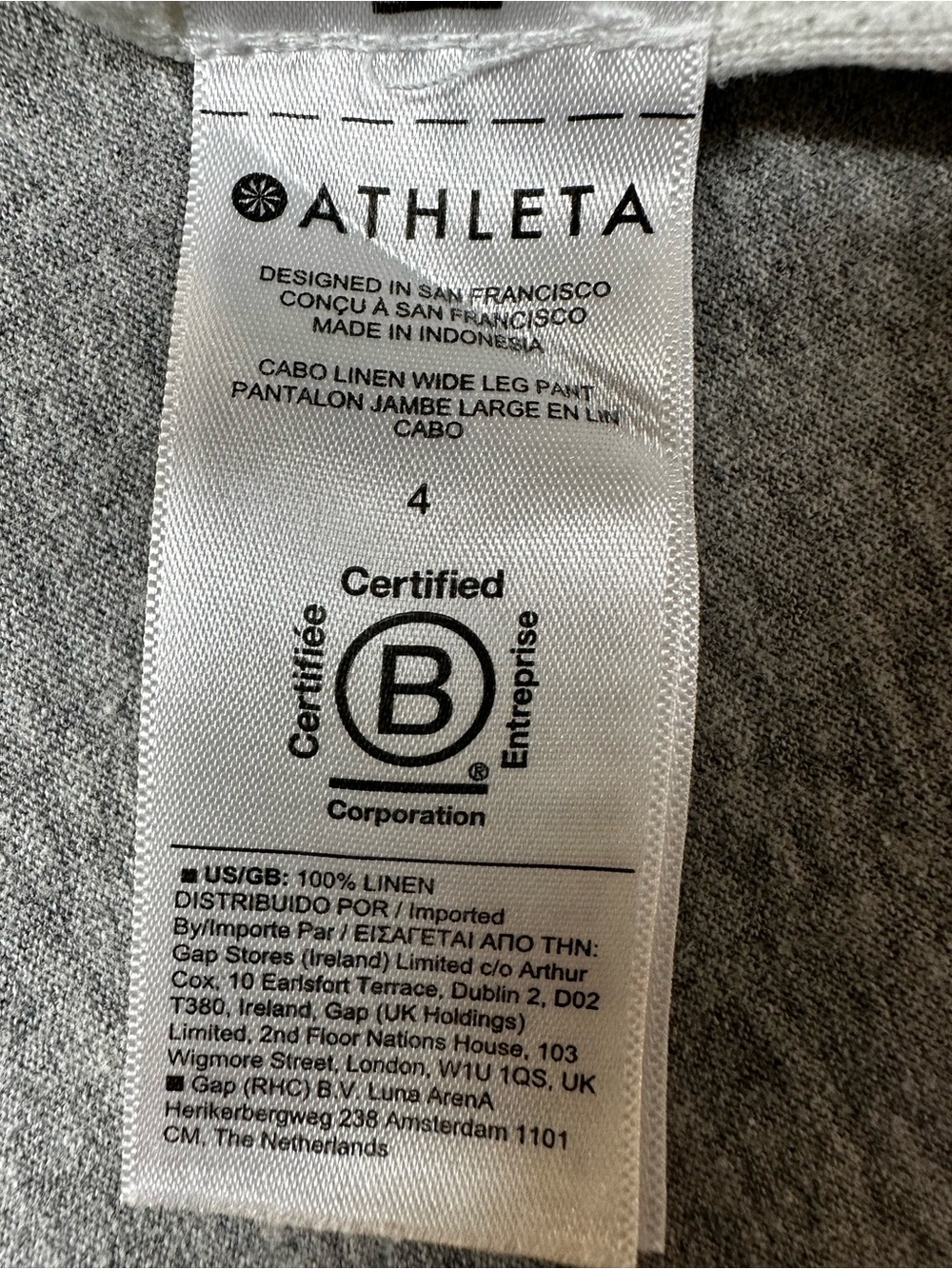 Athleta Cabo Linen Wide Leg Pants Women’s Size 4 White 100% Linen Drawstring - Picture 7 of 13